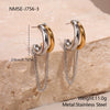 Wholesale Women's Geometric Tassel Stainless Steel Electroplated Gold Earrings Fashion Jewelry