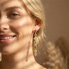 Wholesale Women's Geometric Tassel Titanium Steel Necklace And Earrings With Zircon Inlay Electroplated