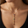 Wholesale Women's Geometric Tassel Titanium Steel Necklace And Earrings With Zircon Inlay Electroplated