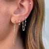 Wholesale Women's Geometric Tassel Zircon Earrings Copper Plated With Real Gold