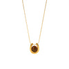 Wholesale Women's Geometric Tiger Eye Stone Pendant Stainless Steel And Titanium Steel Necklace With Electroplating