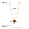 Wholesale Women's Geometric Tiger Eye Stone Pendant Stainless Steel And Titanium Steel Necklace With Electroplating