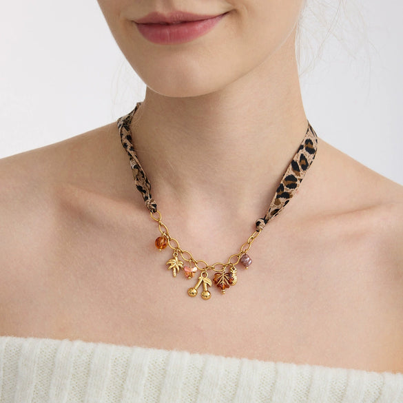 Wholesale Women's Geometric Tiger Eye Stone Stainless Steel Electroplated Necklace Jewelry
