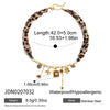 Wholesale Women's Geometric Tiger Eye Stone Stainless Steel Electroplated Necklace Jewelry
