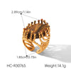 Wholesale Women's Geometric Tiger Eye Stone Stainless Steel Ring With Diamond Inlay And Electroplating