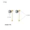 Wholesale Women's Geometric Titanium Steel Electroplated Classic Pearl Earrings