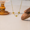 Wholesale Women's Geometric Titanium Steel Electroplated Daisy Pendant O Word Chain Necklace