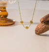 Wholesale Women's Geometric Titanium Steel Electroplated Daisy Pendant O Word Chain Necklace