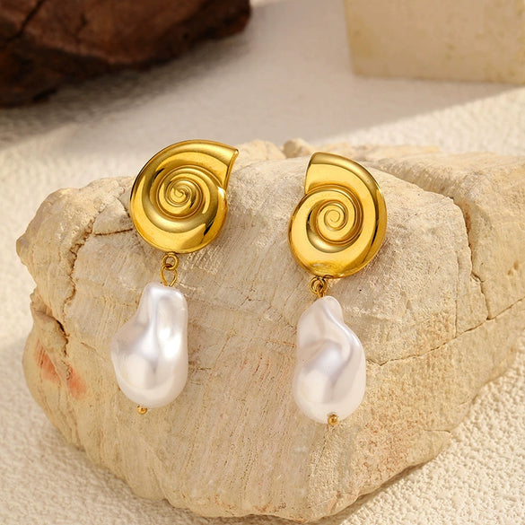 Wholesale Women's Geometric Titanium Steel Electroplated Earrings Light Luxury Highend Jewelry