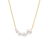 Wholesale Women's Geometric Titanium Steel Electroplated Five Bead Clavicle Necklace