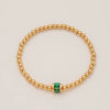 Wholesale Women's Geometric Titanium Steel Electroplated Gold Beads Birthstone Zircon Beaded Bracelet