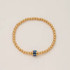 Wholesale Women's Geometric Titanium Steel Electroplated Gold Beads Birthstone Zircon Beaded Bracelet
