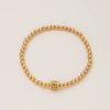 Wholesale Women's Geometric Titanium Steel Electroplated Gold Beads Birthstone Zircon Beaded Bracelet