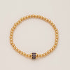 Wholesale Women's Geometric Titanium Steel Electroplated Gold Beads Birthstone Zircon Beaded Bracelet