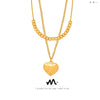 Wholesale Women's Geometric Titanium Steel Electroplated Heart Plaid Ball Necklace With Ochain