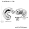 Wholesale Women's Geometric Titanium Steel Electroplated Hollow Cshaped Ferris Wheel Earrings