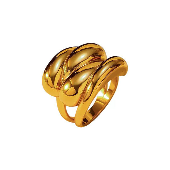 Wholesale Women's Geometric Titanium Steel Electroplated Minimalist Ins Style Finger Ring