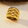 Wholesale Women's Geometric Titanium Steel Electroplated Minimalist Ins Style Finger Ring