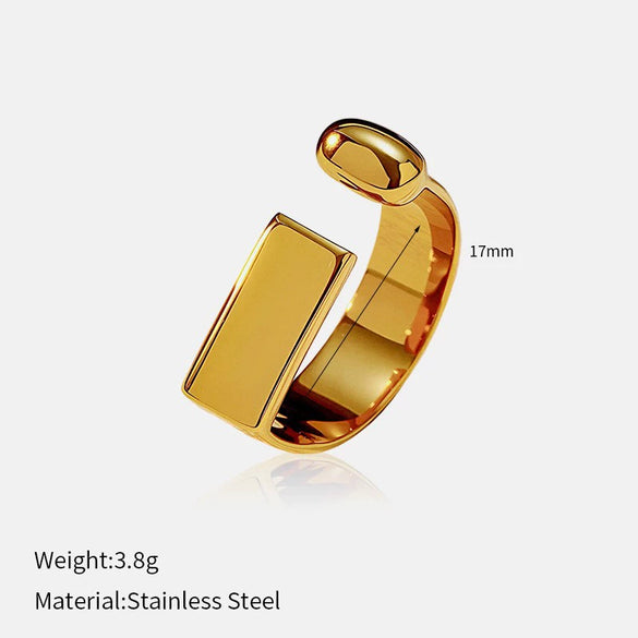 Wholesale Women's Geometric Titanium Steel Electroplated Minimalist Ins Style Finger Ring