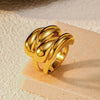 Wholesale Women's Geometric Titanium Steel Electroplated Minimalist Ins Style Finger Ring