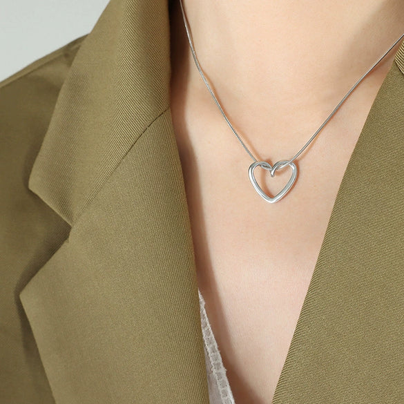 Wholesale Women's Geometric Titanium Steel Electroplated Ring And Necklace Jewelry