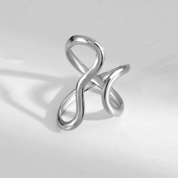Wholesale Women's Geometric Titanium Steel Electroplated Ring Luxury Vintage Jewelry Accessory