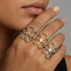 Wholesale Women's Geometric Titanium Steel Electroplated Ring Luxury Vintage Jewelry Accessory
