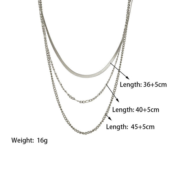 Wholesale Women's Geometric Titanium Steel Electroplated Snake Bone Chain Necklace In Ins Cold Style