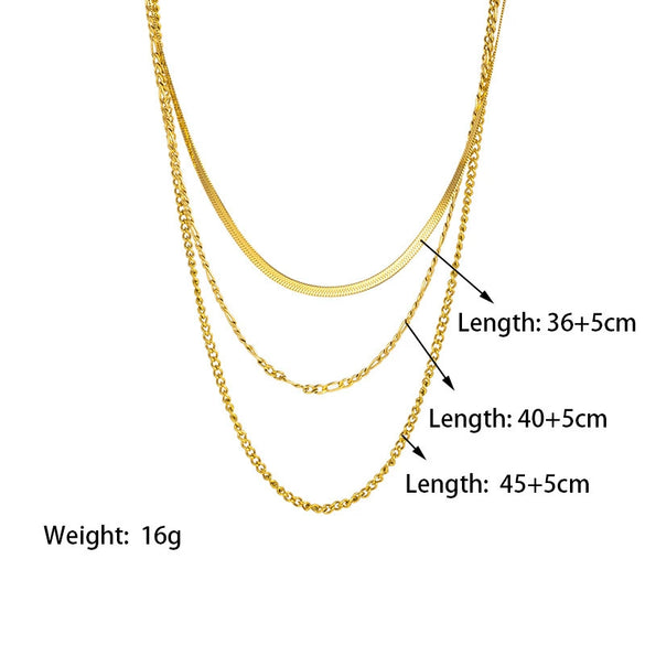 Wholesale Women's Geometric Titanium Steel Electroplated Snake Bone Chain Necklace In Ins Cold Style