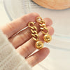 Wholesale Women's Geometric Titanium Steel Electroplated Steel Ball Earrings
