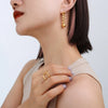 Wholesale Women's Geometric Titanium Steel Electroplated Steel Ball Earrings