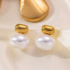 Wholesale Women's Geometric Titanium Steel Electroplated Stud Earrings With Retro Temperament
