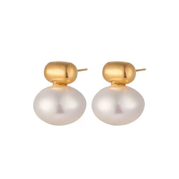 Wholesale Women's Geometric Titanium Steel Electroplated Stud Earrings With Retro Temperament