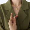 Wholesale Women's Geometric Titanium Steel Gold Plated Mixed Gem Inlay Pendant Necklace