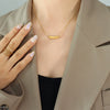 Wholesale Women's Geometric Titanium Steel Gold Plated Snake Bone Chain Necklace
