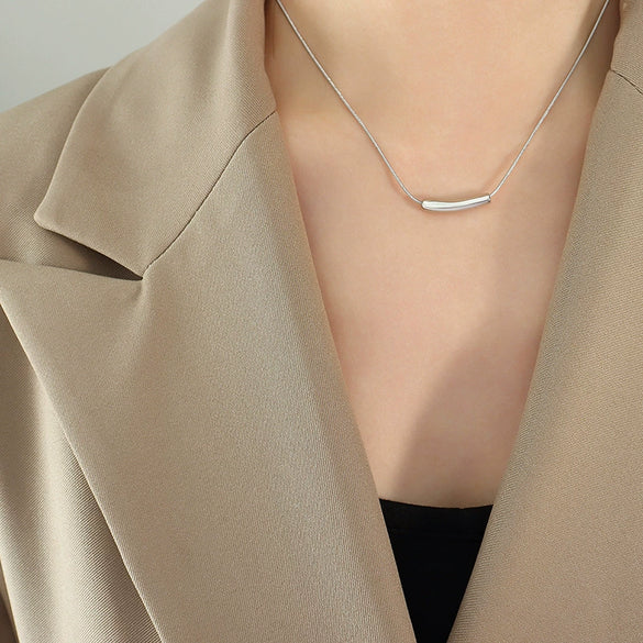 Wholesale Women's Geometric Titanium Steel Gold Plated Snake Bone Chain Necklace