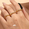Wholesale Women's Geometric 316L Stainless Steel 18K Gold Plated Double Cast Opening Zircon Ring