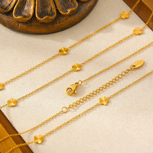 Wholesale Women's Geometric Titanium Steel 18K Gold Plated Fashion Clavicle Chain Jewelry