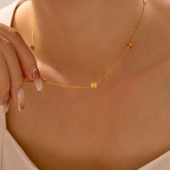 Wholesale Women's Geometric Titanium Steel 18K Gold Plated Fashion Clavicle Chain Jewelry