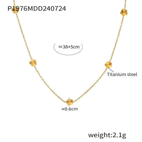 Wholesale Women's Geometric Titanium Steel 18K Real Gold Plated Clavicle Chain Jewelry