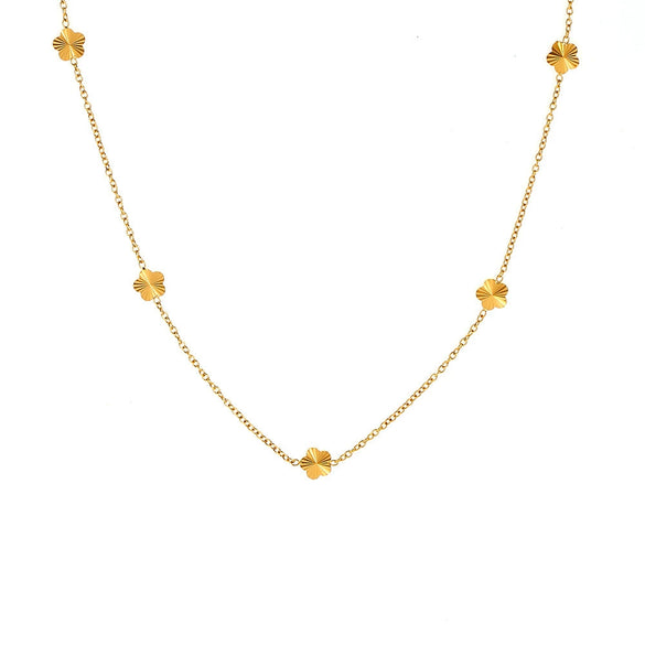 Wholesale Women's Geometric Titanium Steel 18K Real Gold Plated Clavicle Chain Jewelry