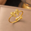 Wholesale Women's Geometric Titanium Steel Necklace And Bracelet Set With 18K Gold Plated O Word Chain And Ribbon Bow Pendant