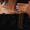 Wholesale Women's Geometric Titanium Steel Necklace With Round Beads And Snake Bone Chain Fashion Electroplated Design