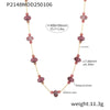 Wholesale Women's Geometric Tourmaline Stainless Steel 18K Gold Plated Necklace Jewelry
