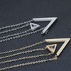 Wholesale Women's Geometric Triangle Stitching Necklace Set With Gem Inlaid In Titanium Steel