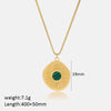 Wholesale Women's Geometric Turquoise Eyes Pendant Necklace Stainless Steel Gold Plated Box Chain