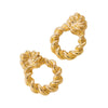 Wholesale Women's Geometric Twist Pattern Circle Alloy Earrings With Stainless Steel Ear Needles Electroplated