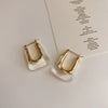 Wholesale Women's Geometric U Shaped Acrylic And Alloy Earrings With Retro Elegant Design And Electroplating Treatment