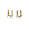 Wholesale Women's Geometric U Shaped Acrylic And Alloy Earrings With Retro Elegant Design And Electroplating Treatment