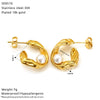 Wholesale Women's Geometric Ushape Imitation Pearl Titanium Steel Earrings Set With Pearls